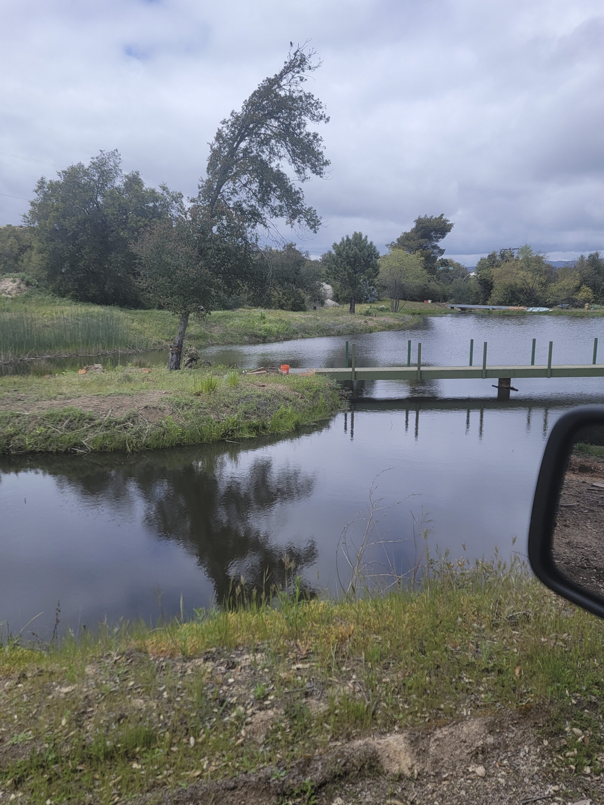 Open lake water and bridge during seasonal management